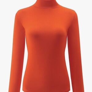 Women's Orange Turtleneck Top